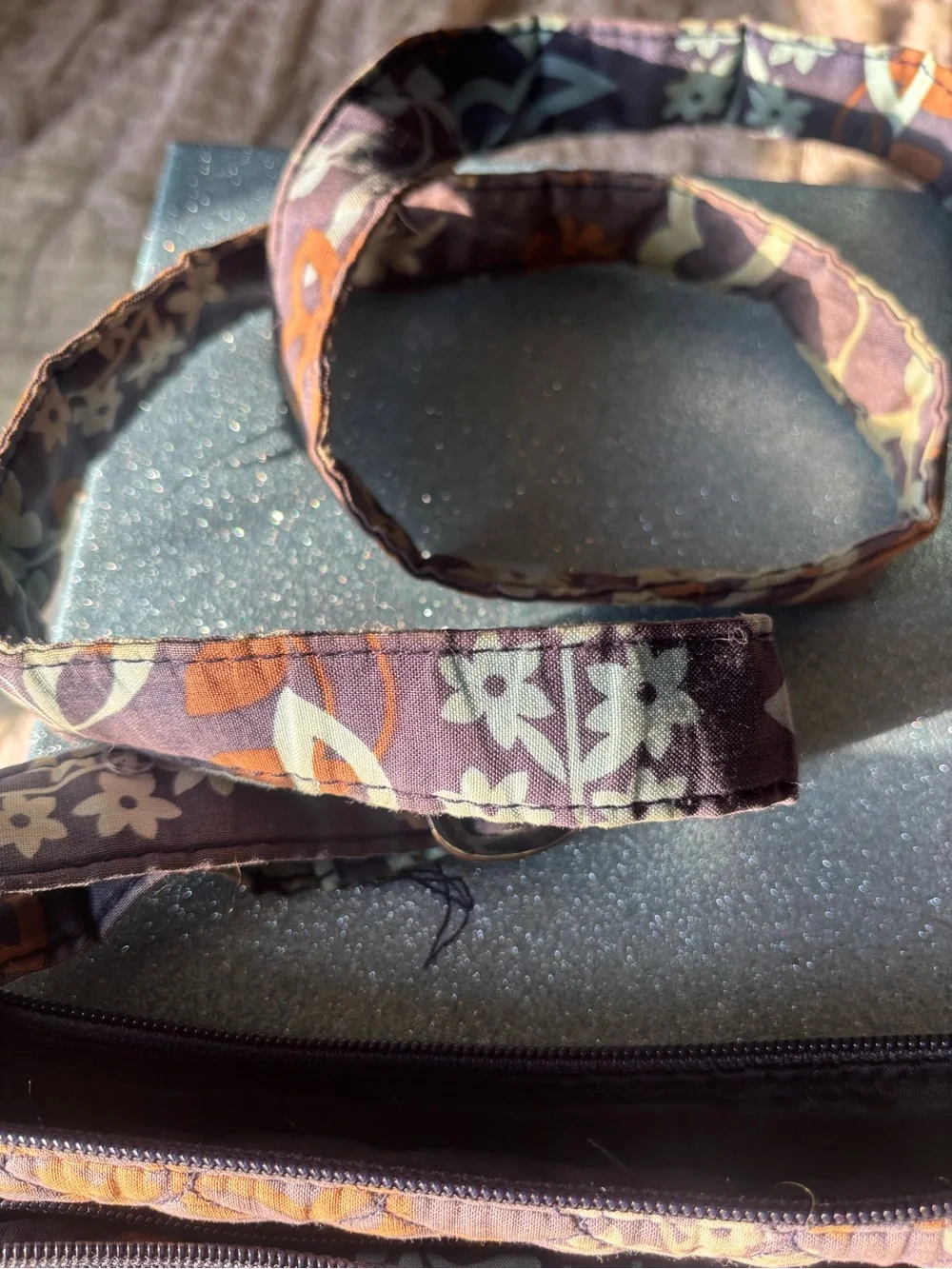 Vera Bradley Brown Floral Quilted Messenger Crossbody